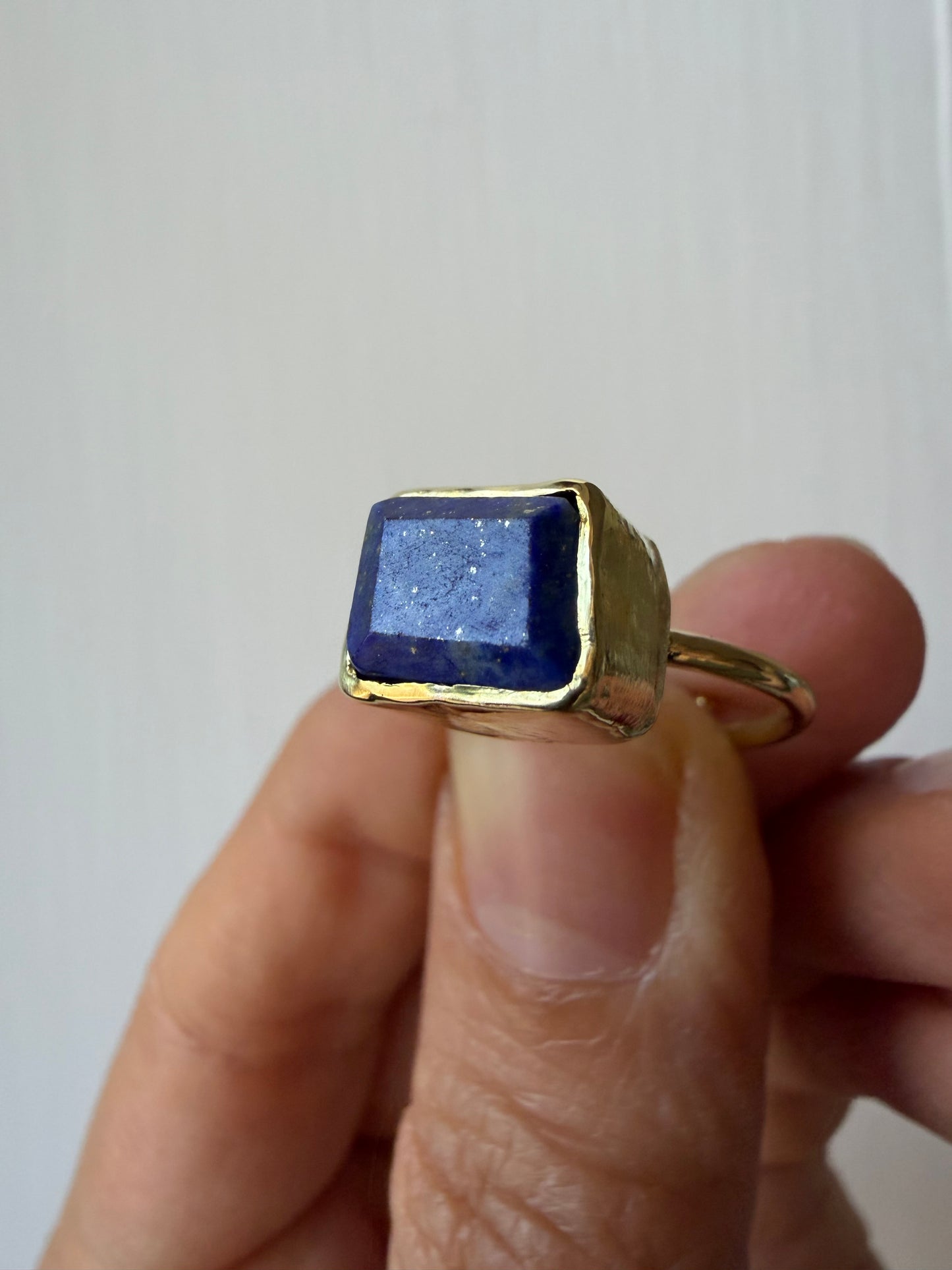Anello con Lapislazzuli rettangolare