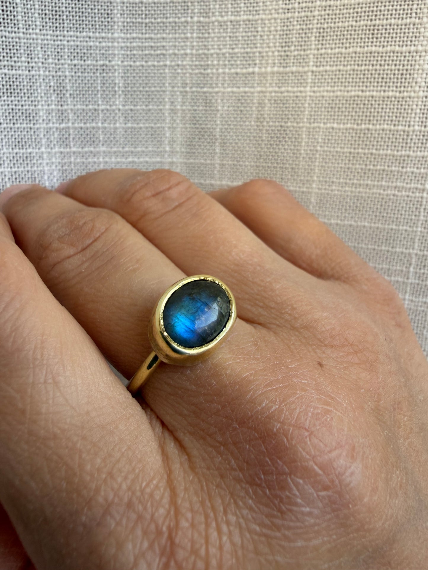 Anello regolabile - Labradorite blu