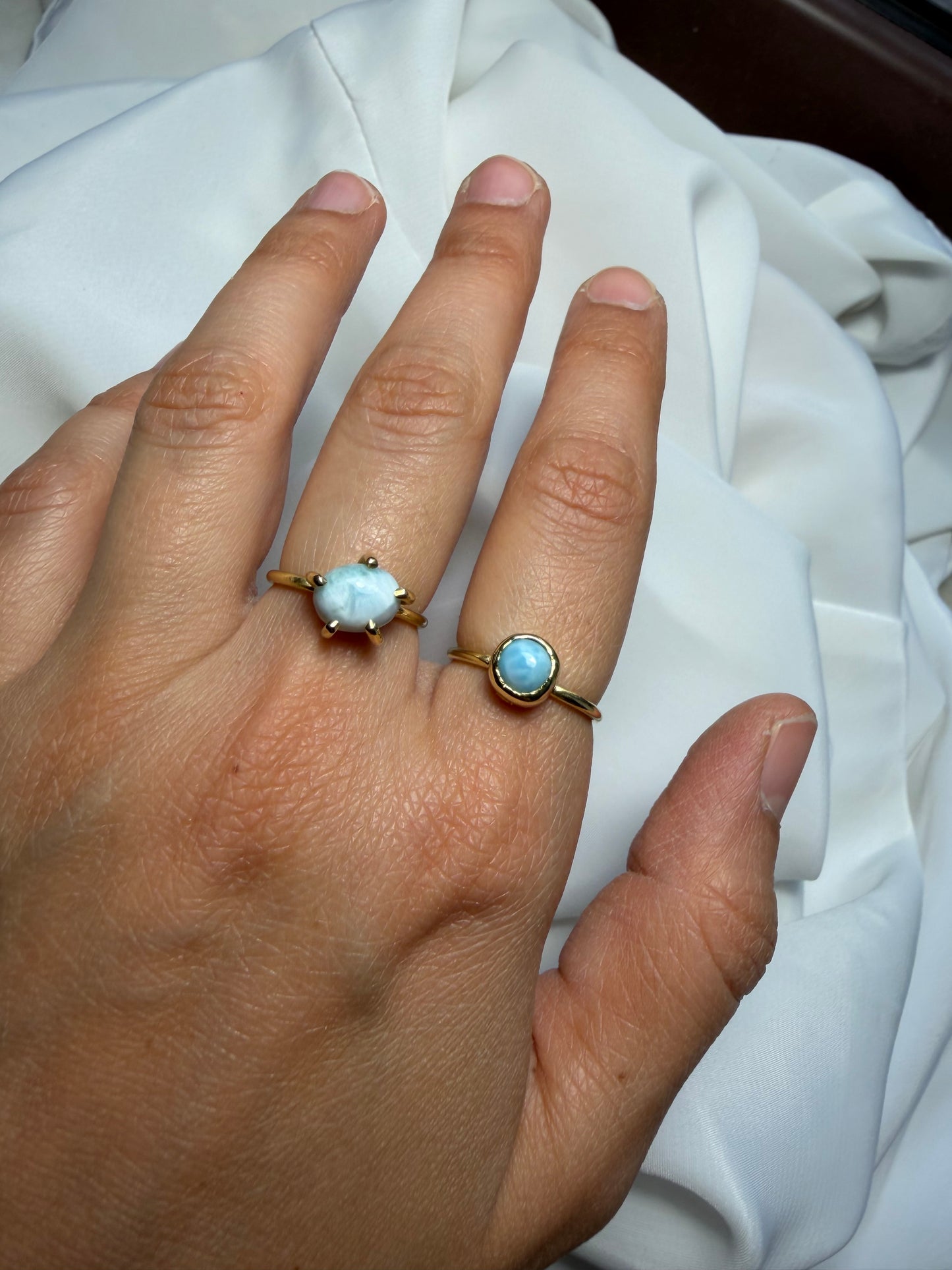Anello con larimar