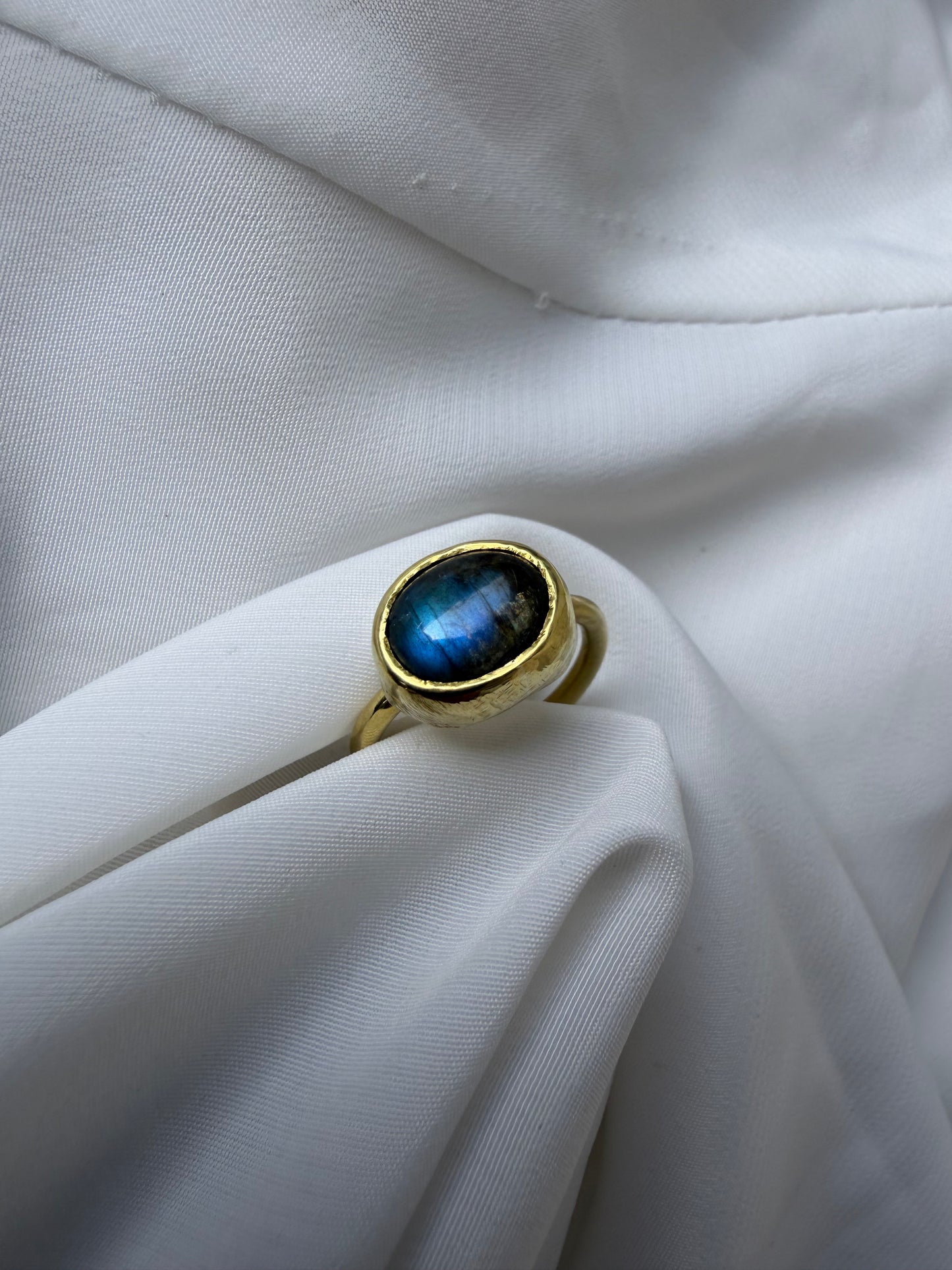 Anello regolabile - Labradorite blu