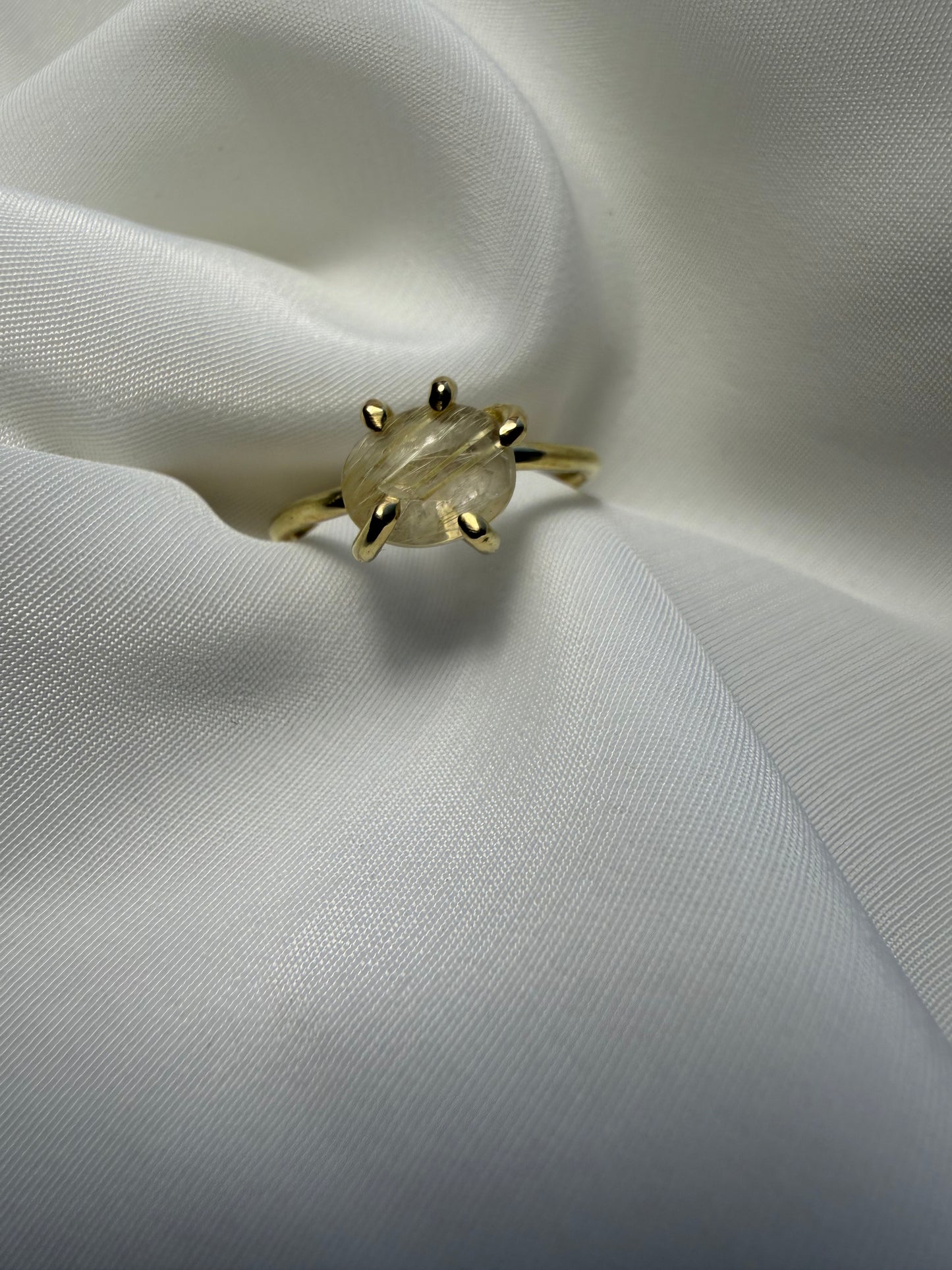 Anello con griffe - Quarzo rutilato