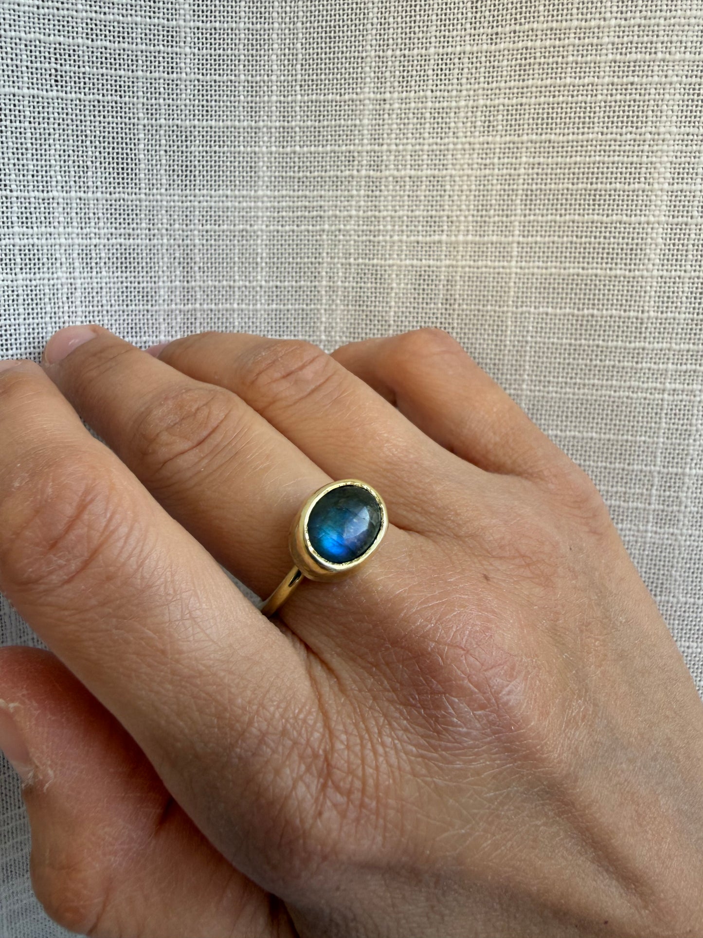 Anello regolabile - Labradorite blu