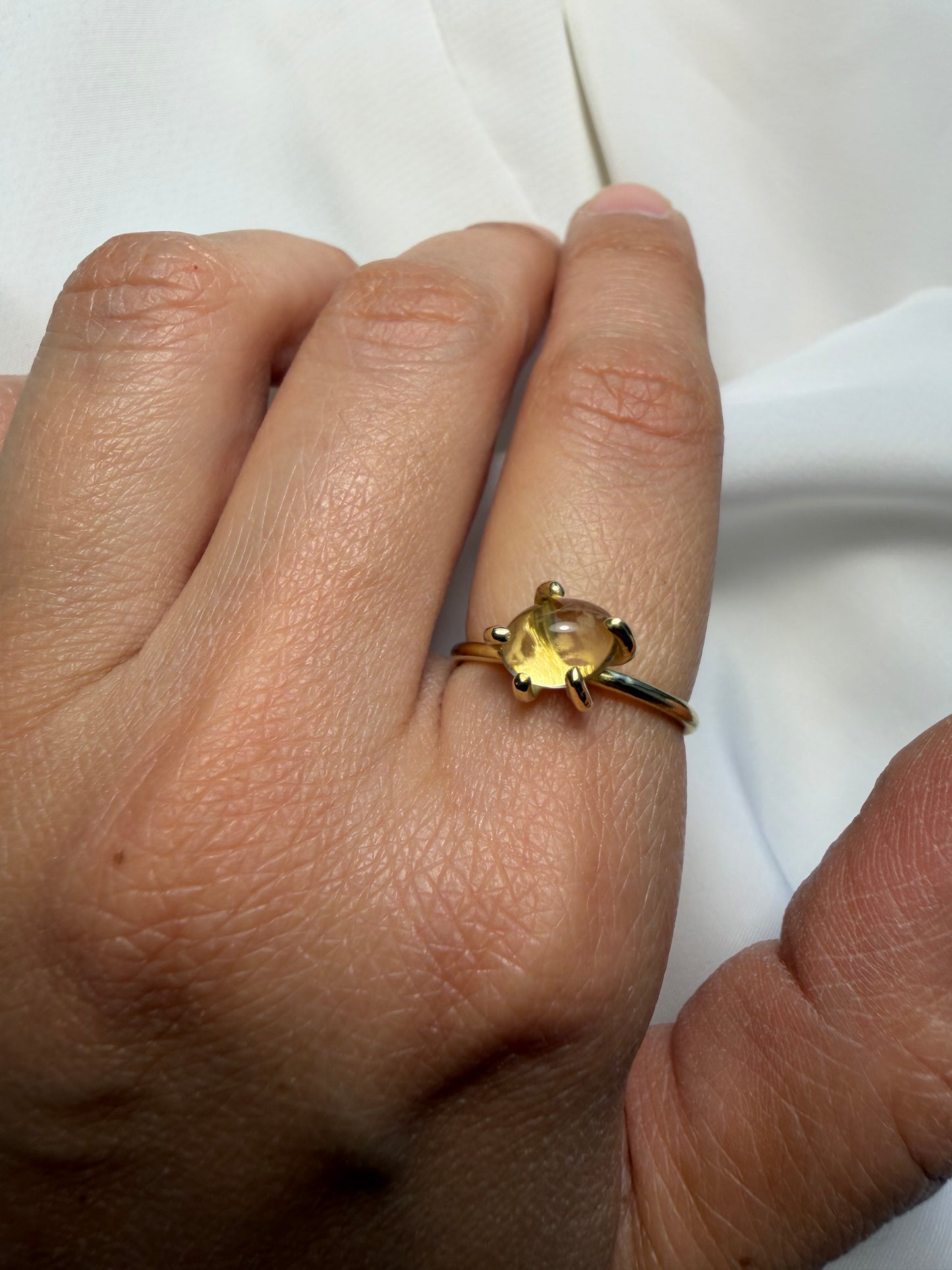 Anello con griffe - Quarzo citrino