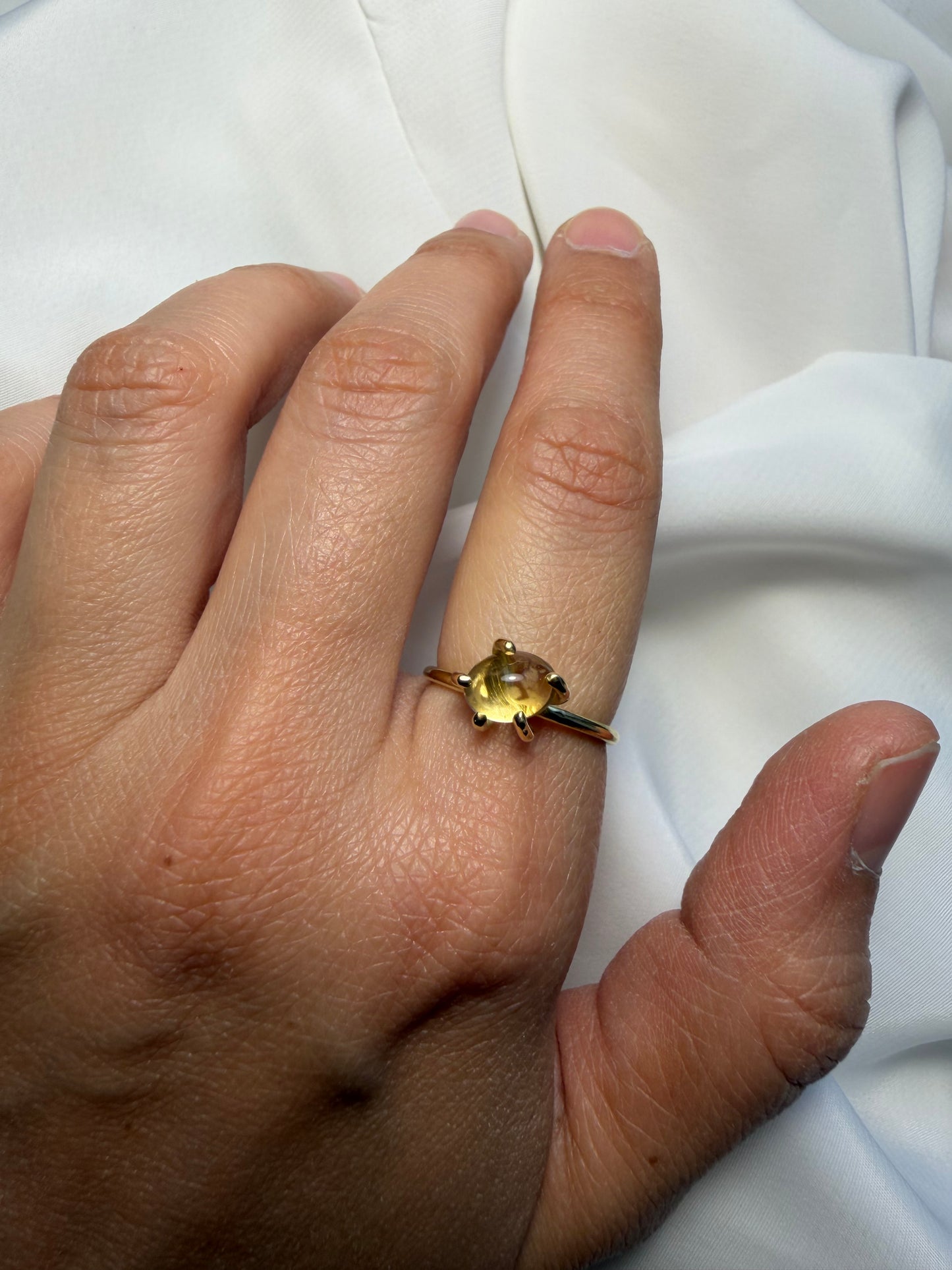 Anello con griffe - Quarzo citrino