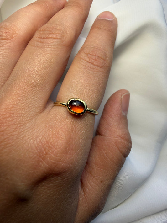 Anello con quarzo citrino cotto