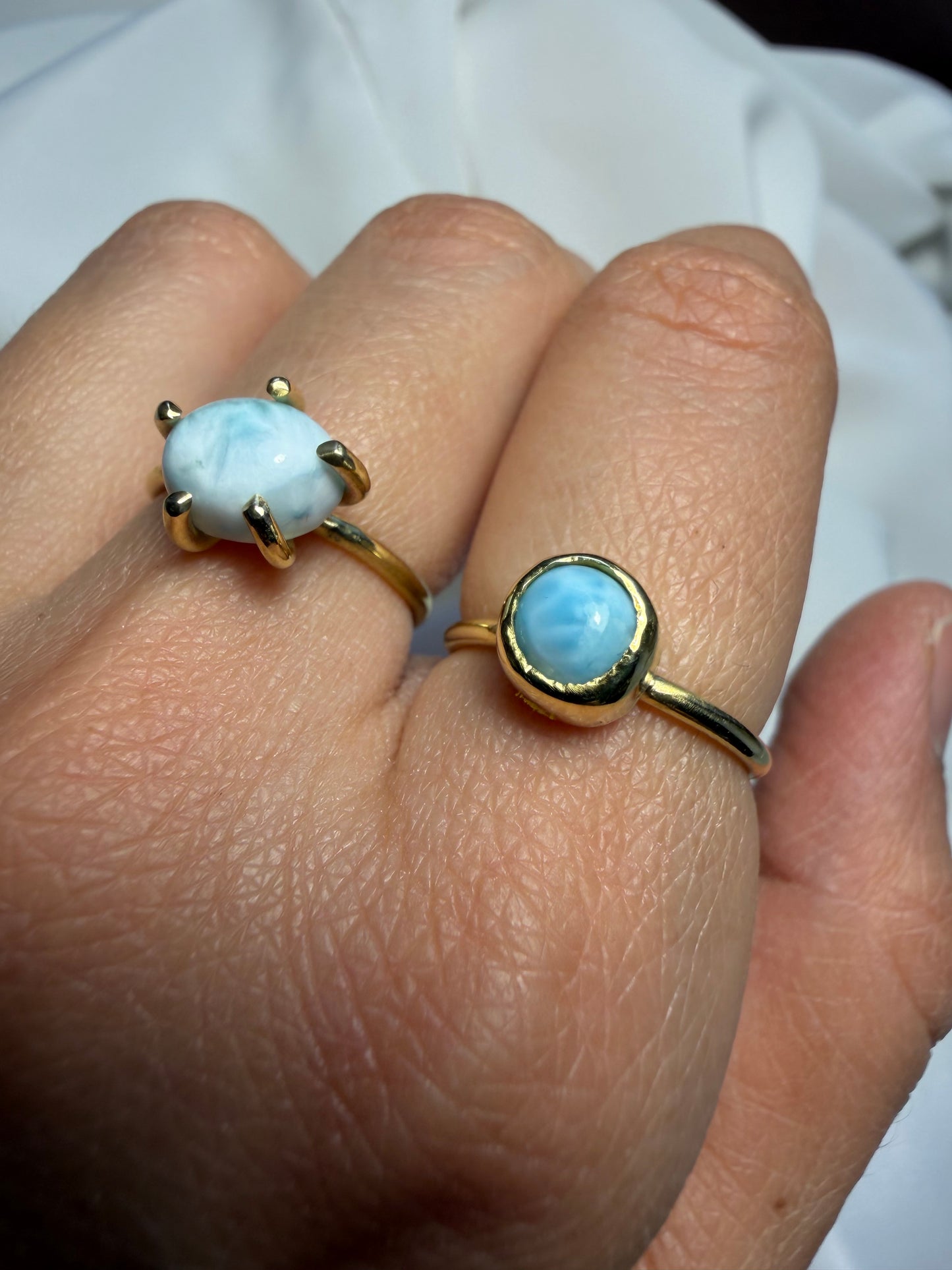 Anello con larimar