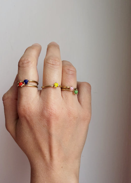 Anello minicuore colorato
