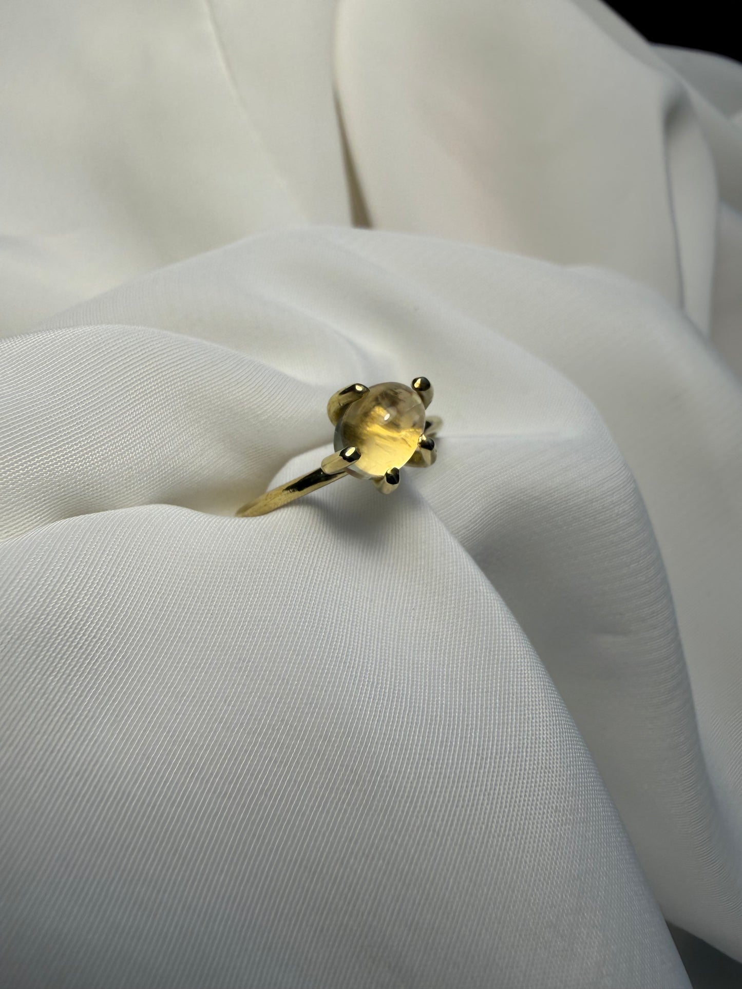 Anello con griffe - Quarzo citrino