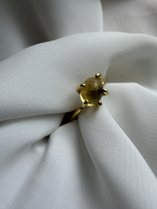 Anello con griffe - Quarzo citrino