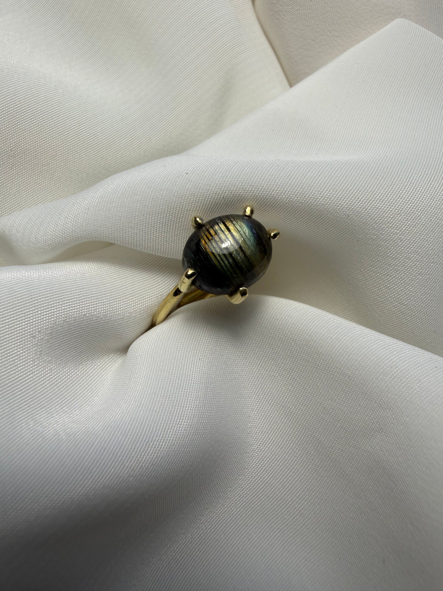 Anello con griffe - Labradorite grigia