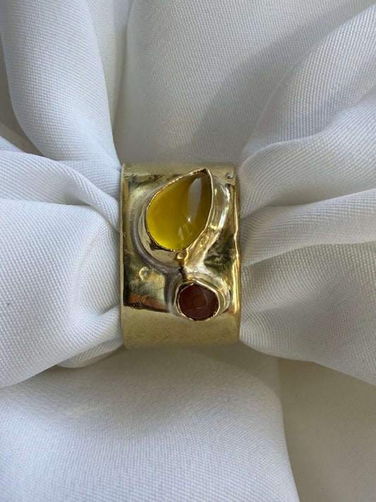 Anello fascione - Cosmo onice giallo