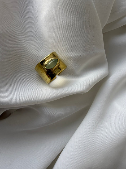 Anello fascione da mignolo - Calcedonio