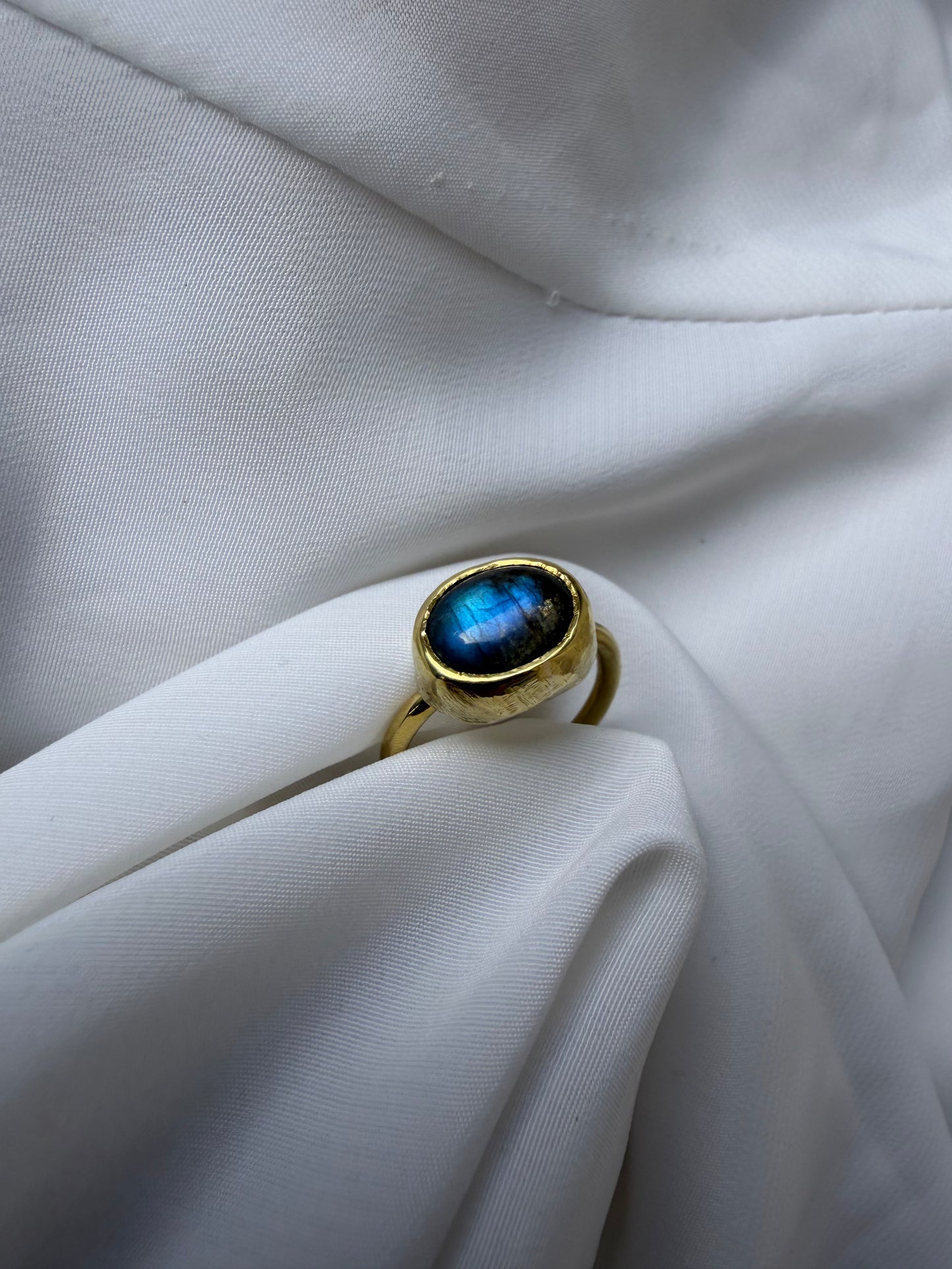 Anello regolabile - Labradorite blu
