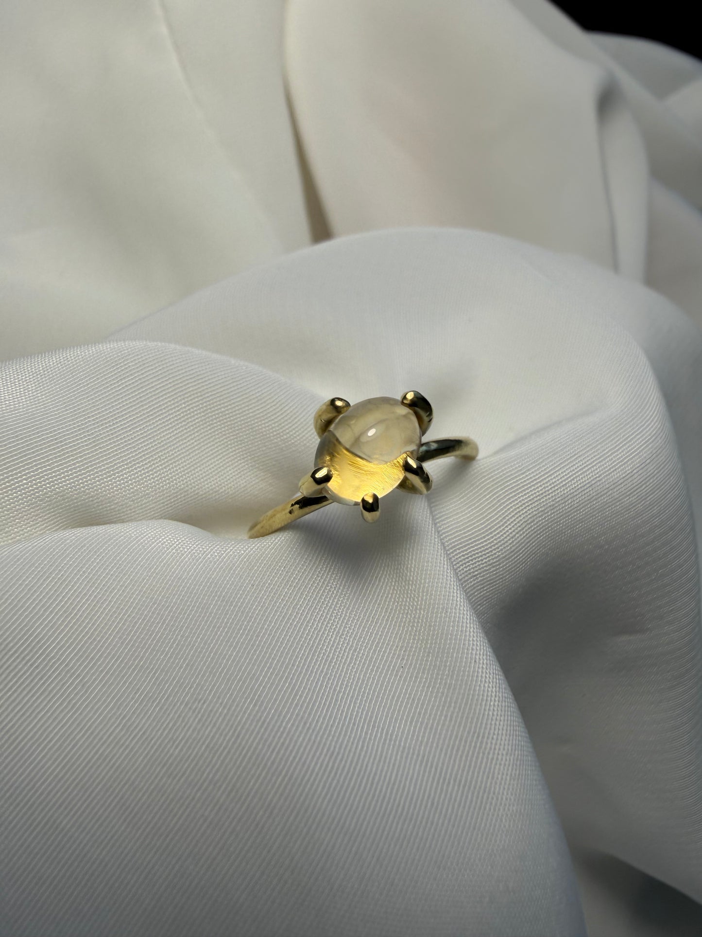Anello con griffe - Quarzo citrino