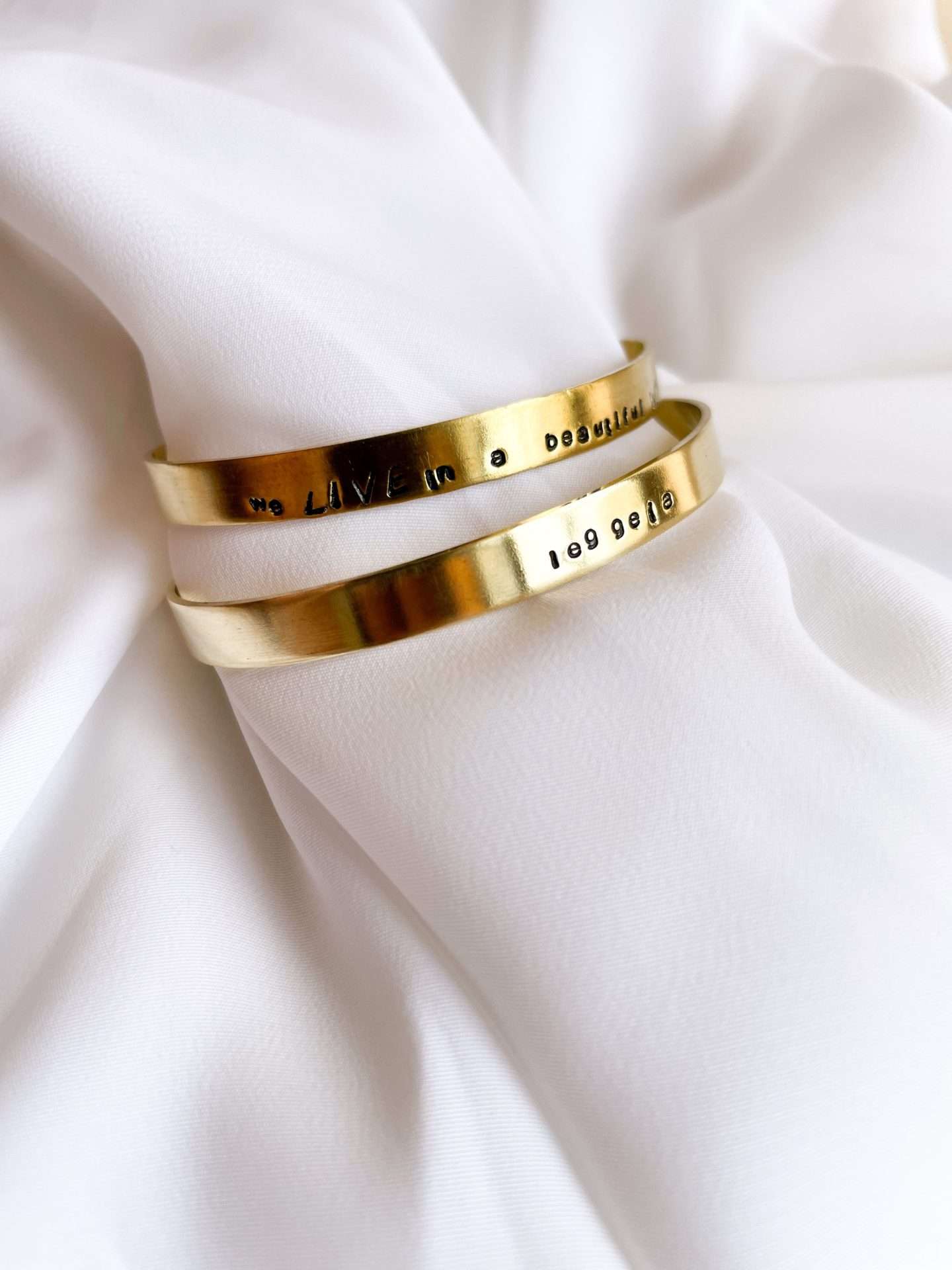 Bracciale inciso in ottone - fascia  da 6 mm