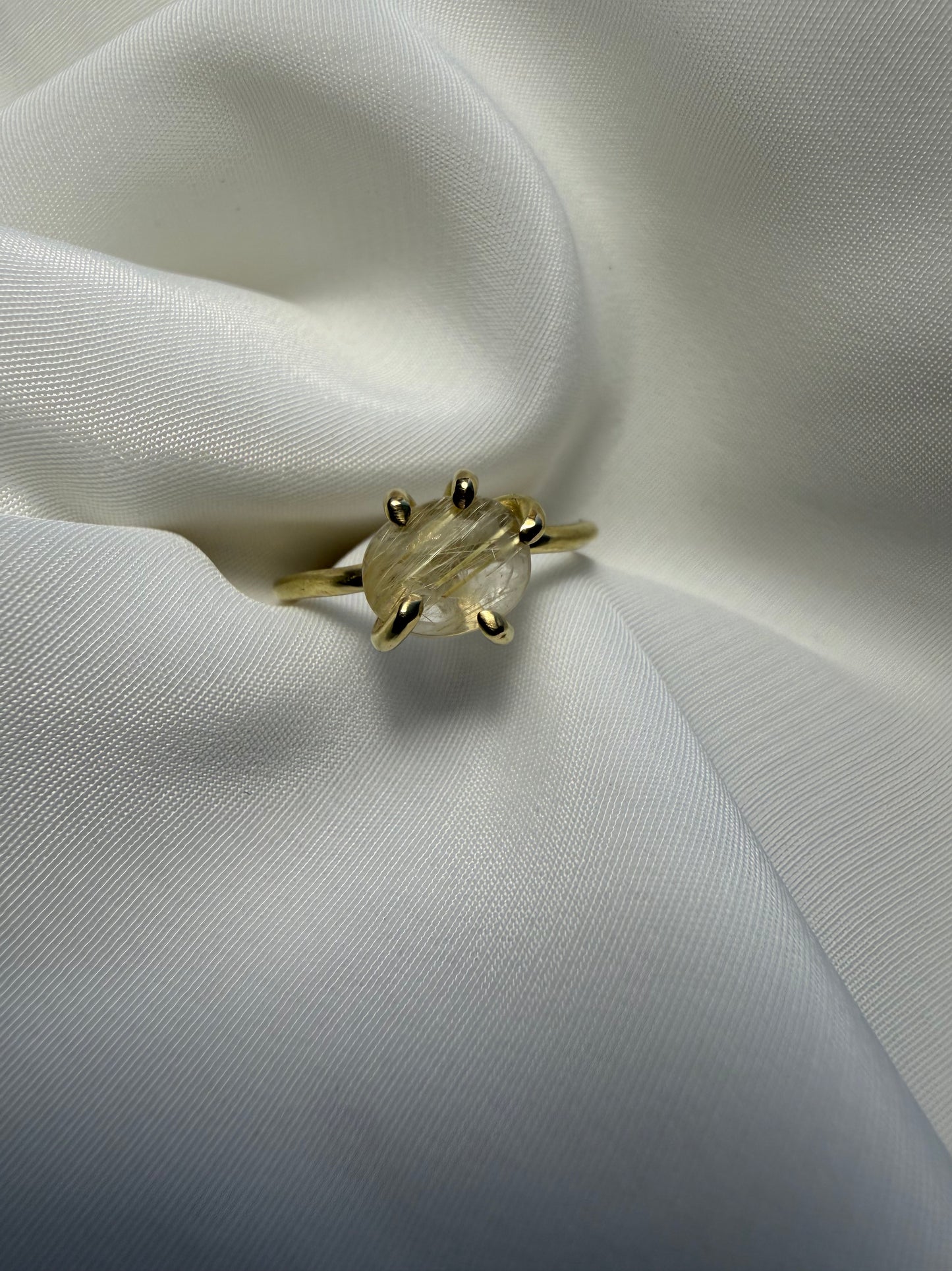 Anello con griffe - Quarzo rutilato