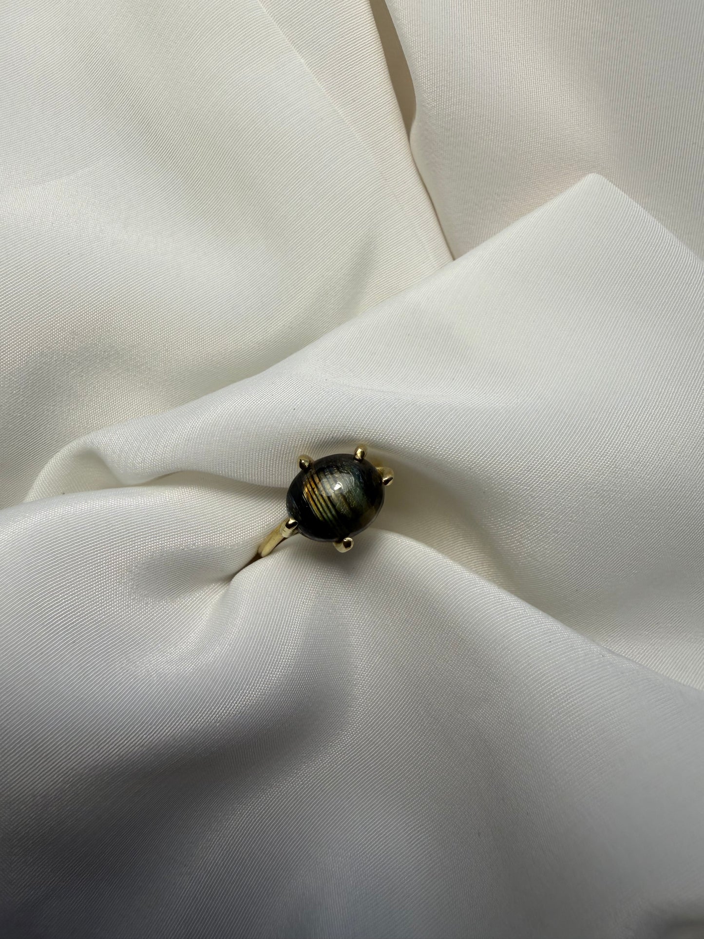 Anello con griffe - Labradorite grigia