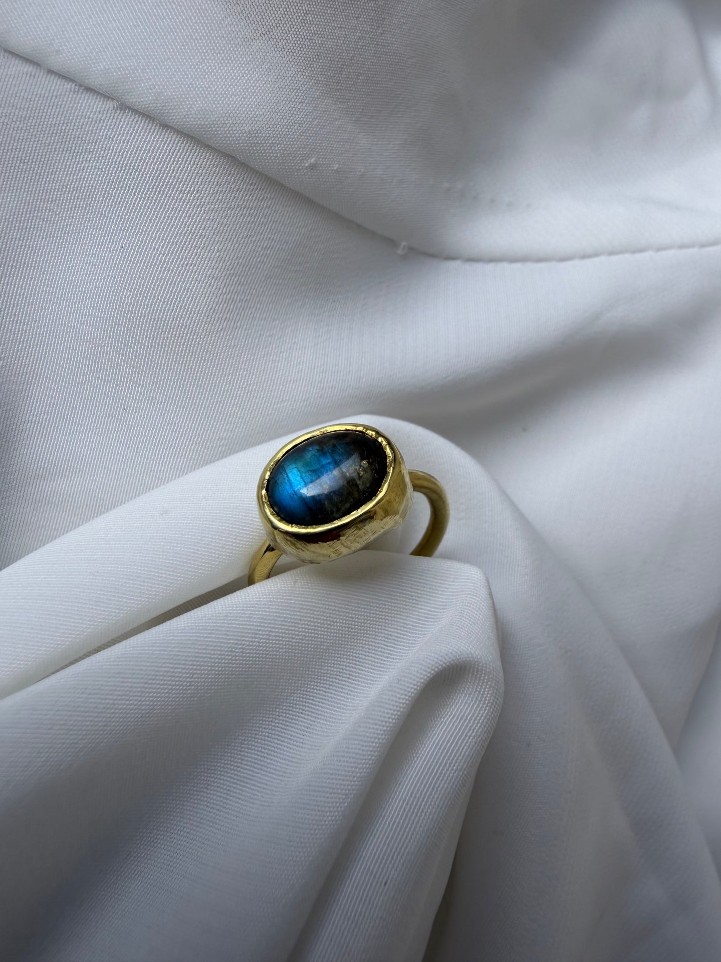 Anello regolabile - Labradorite blu