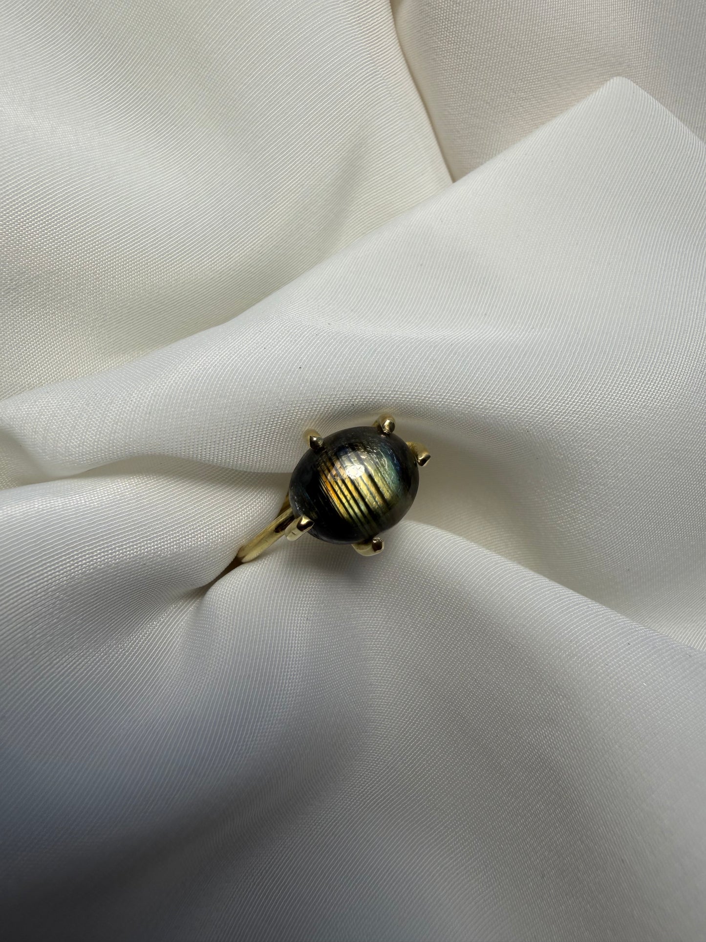 Anello con griffe - Labradorite grigia