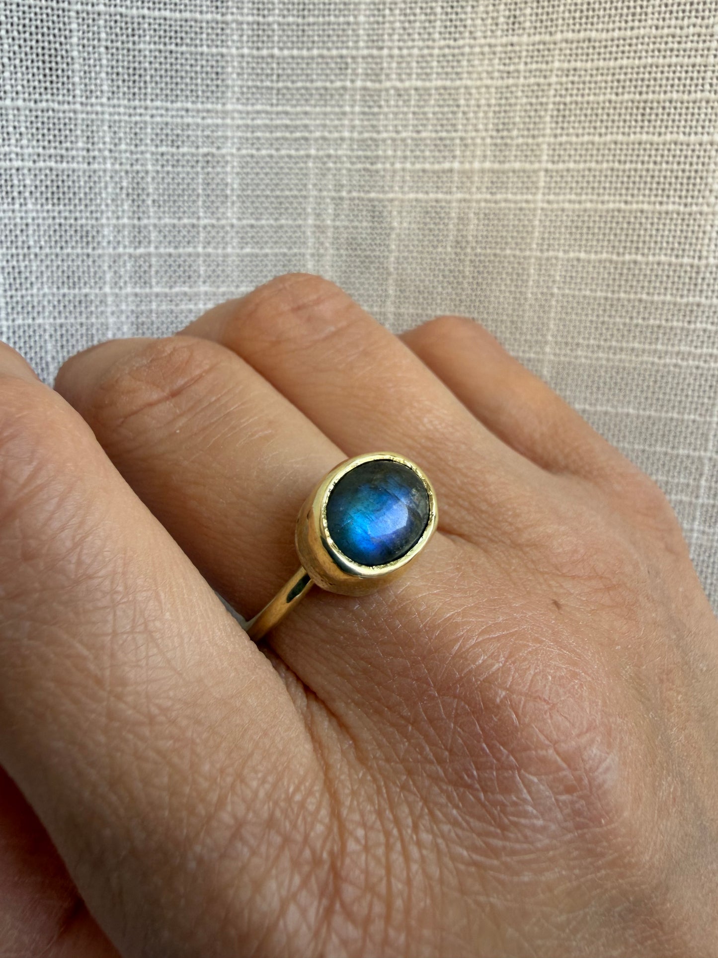 Anello regolabile - Labradorite blu