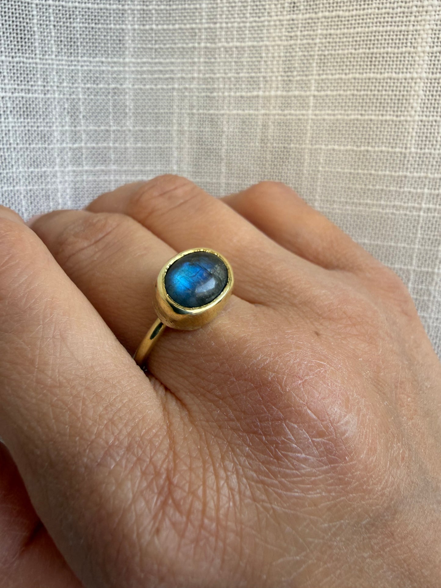 Anello regolabile - Labradorite blu