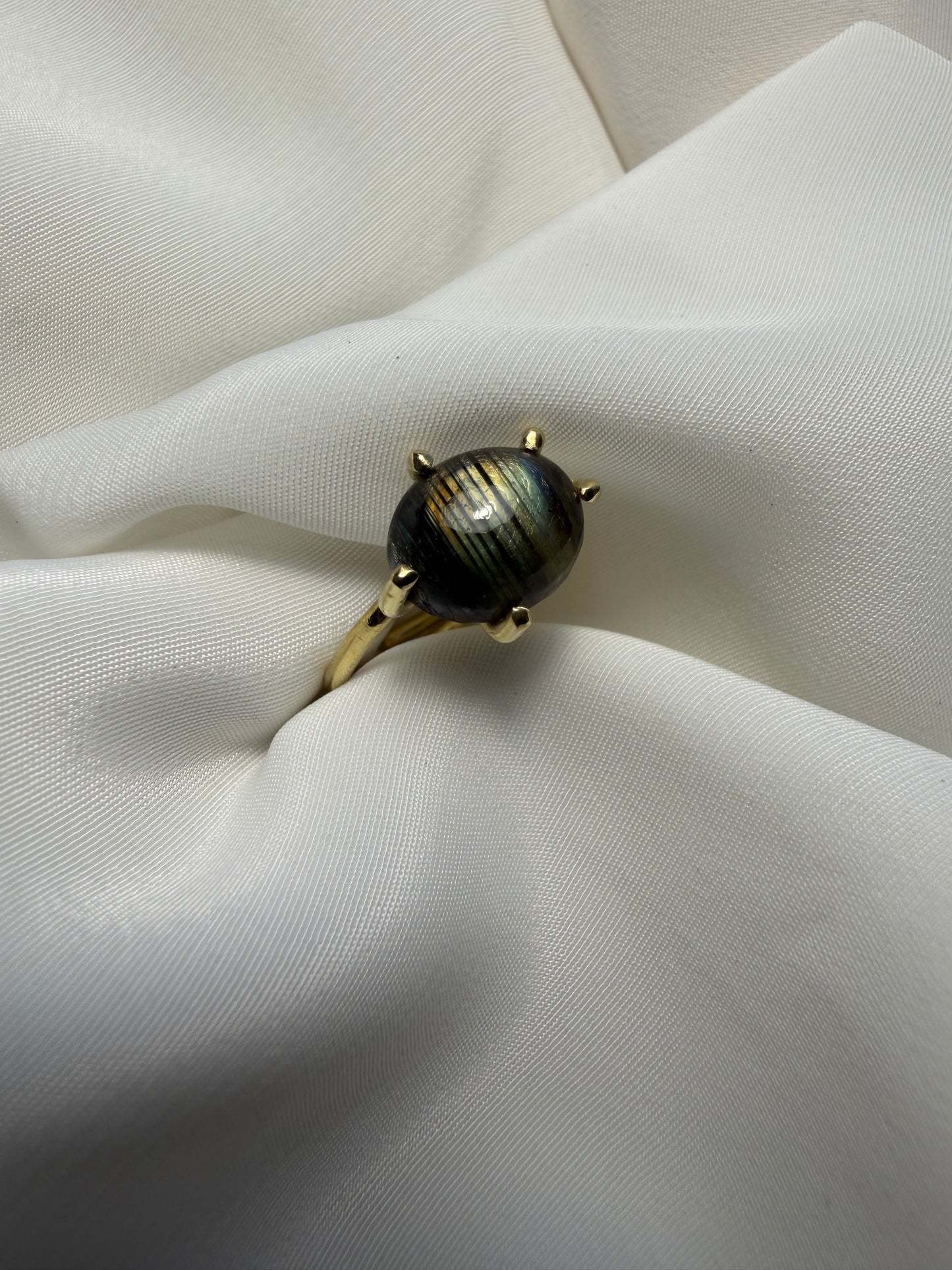 Anello con griffe - Labradorite grigia