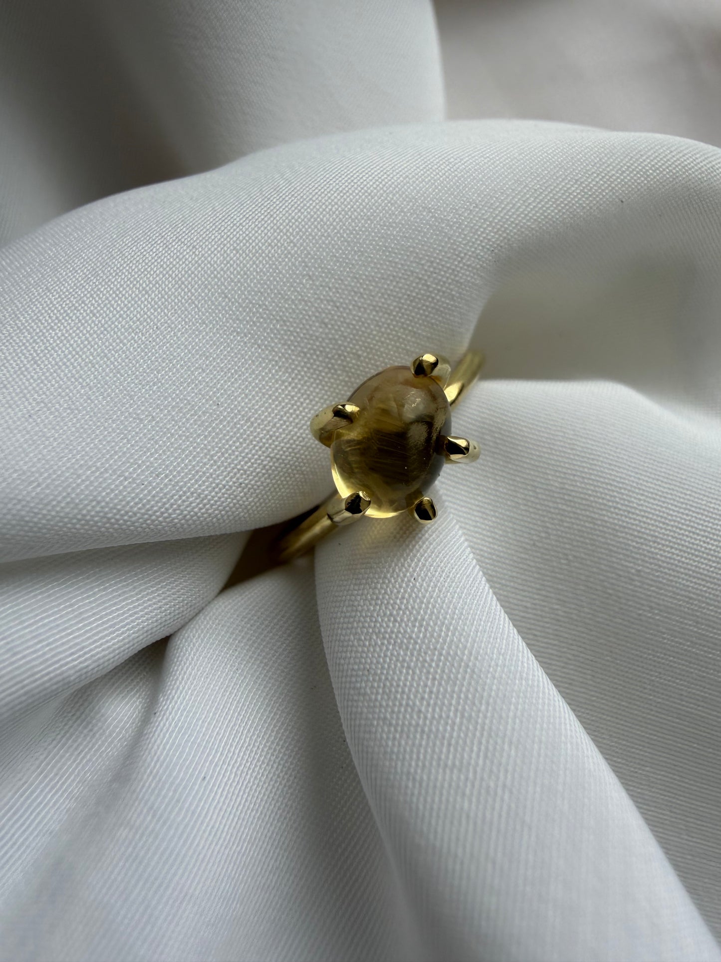 Anello con griffe - Quarzo citrino