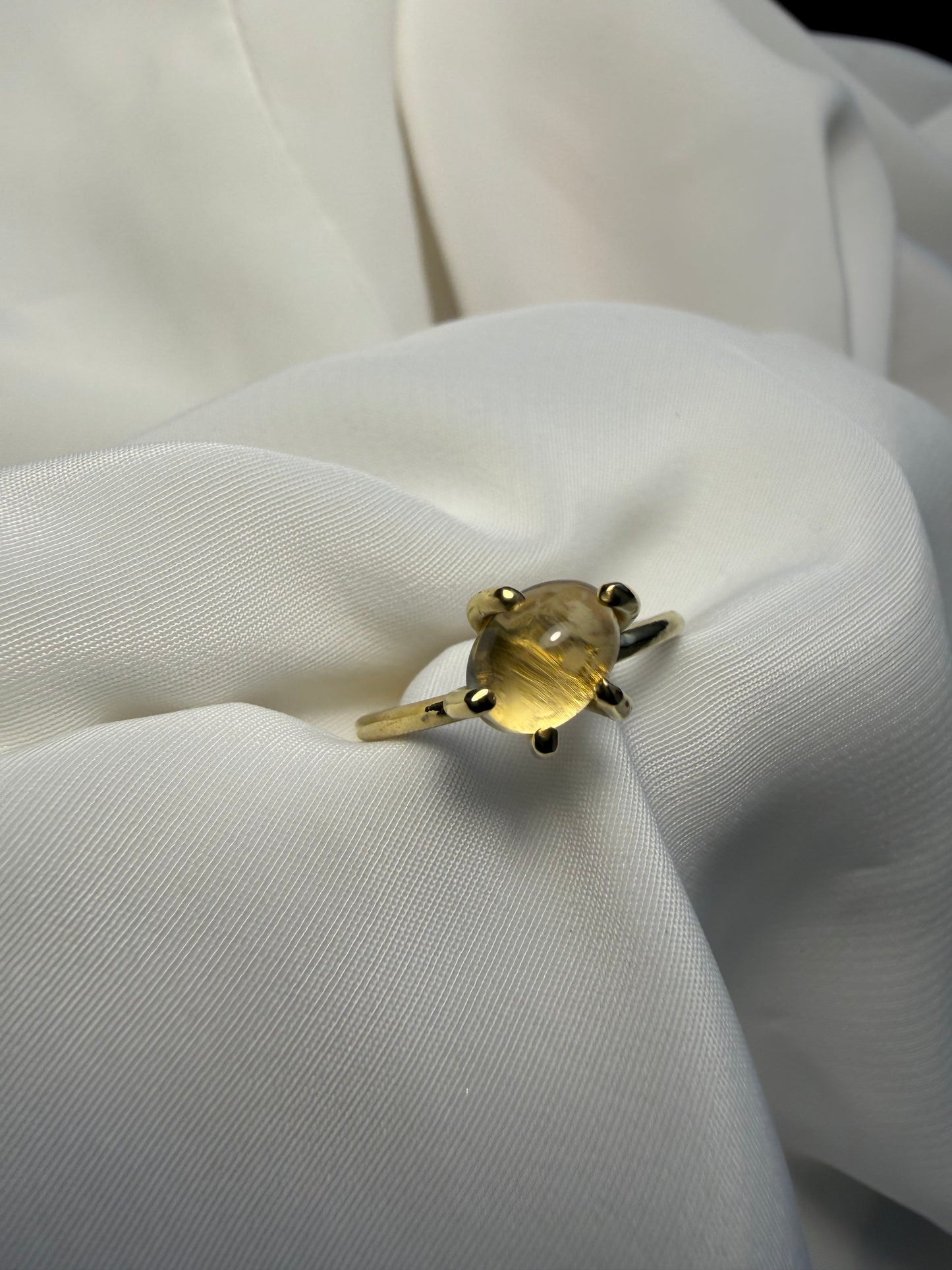 Anello con griffe - Quarzo citrino