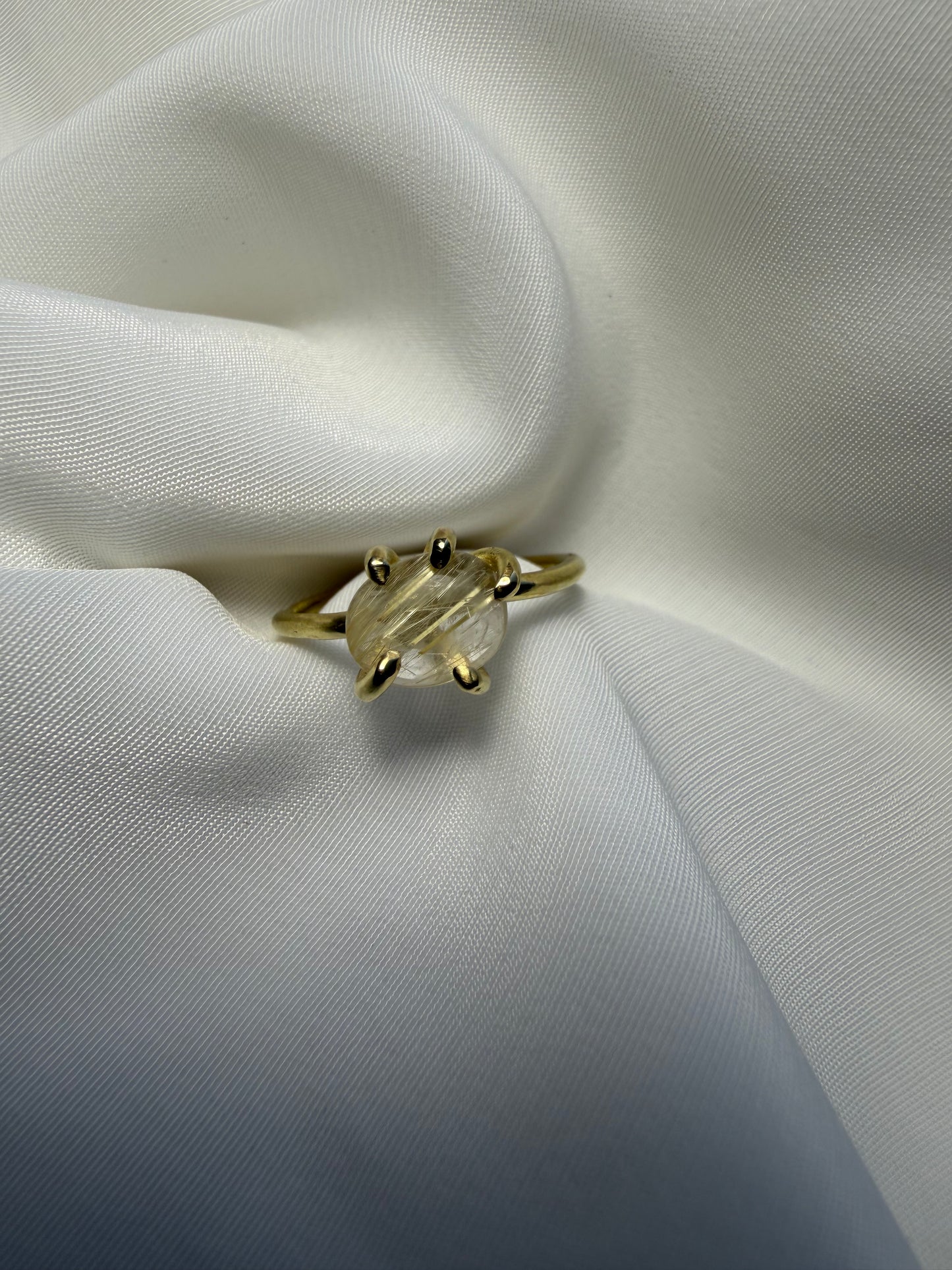 Anello con griffe - Quarzo rutilato