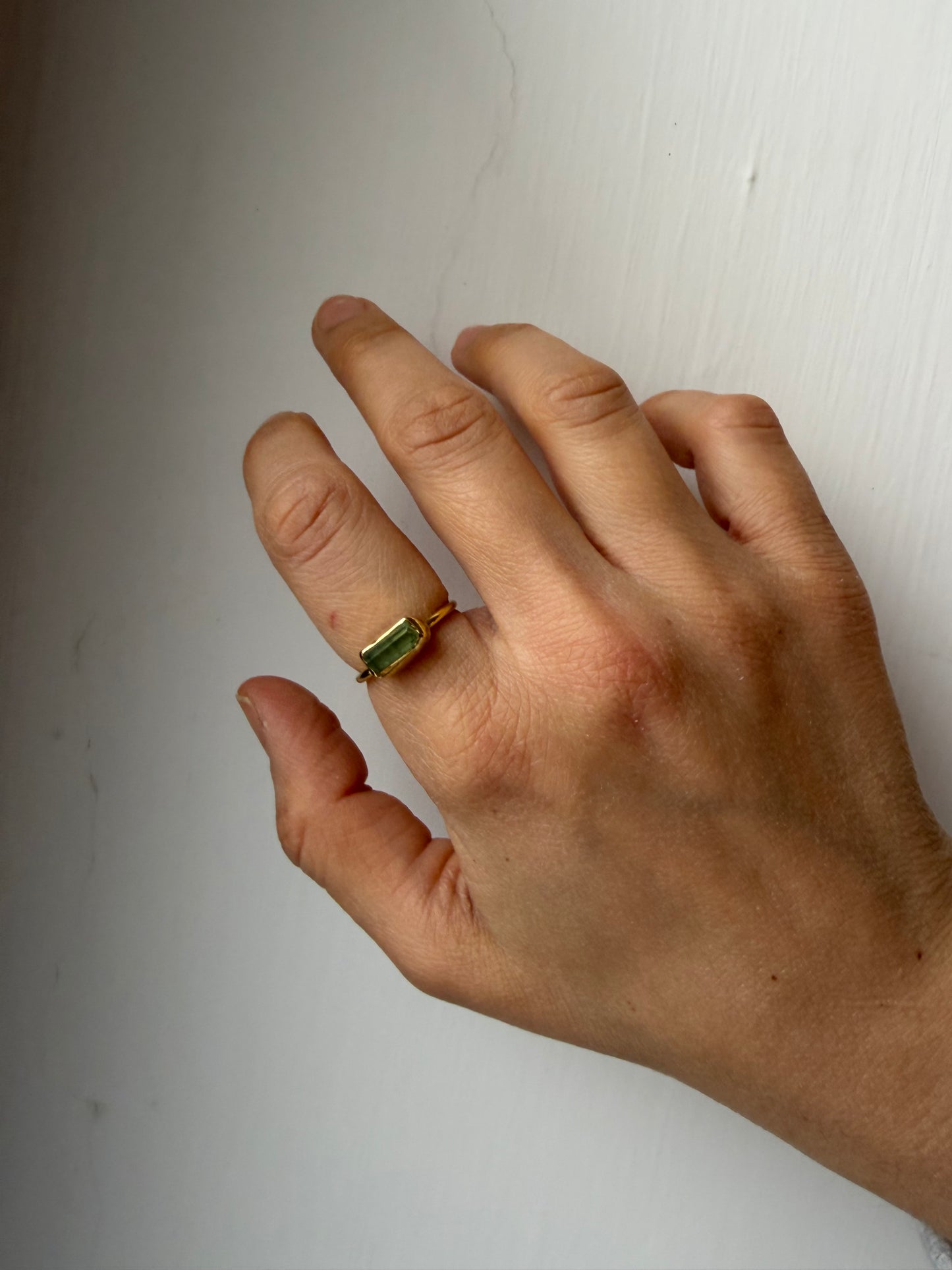 Anello cosmo e menta - tormalina verde