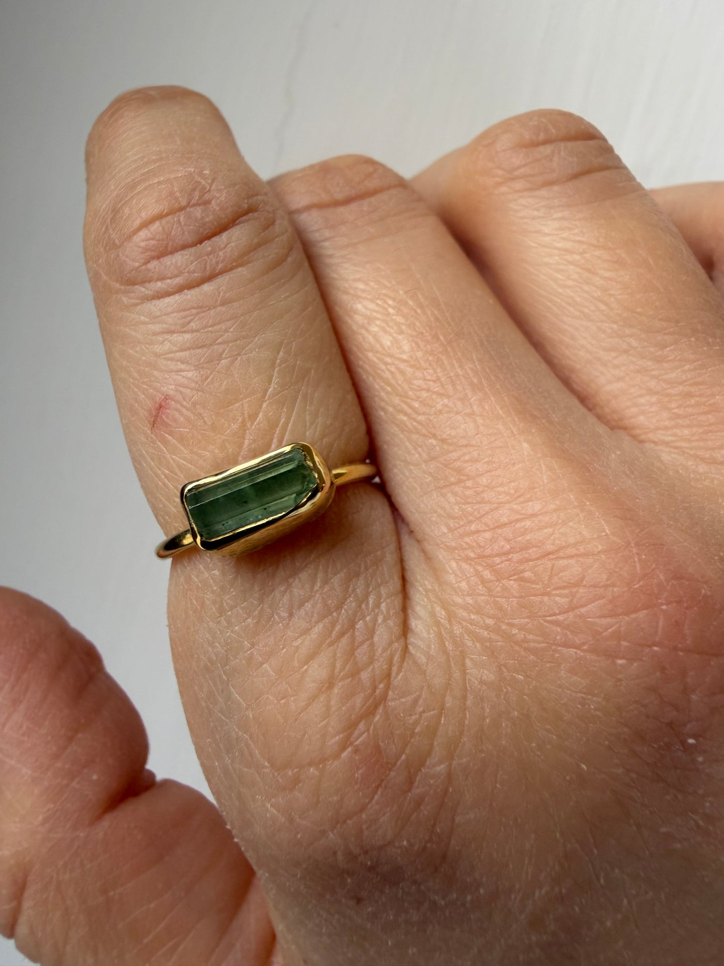 Anello cosmo e menta - tormalina verde