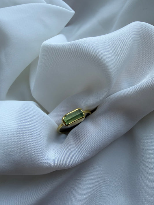 Anello cosmo e menta - tormalina verde