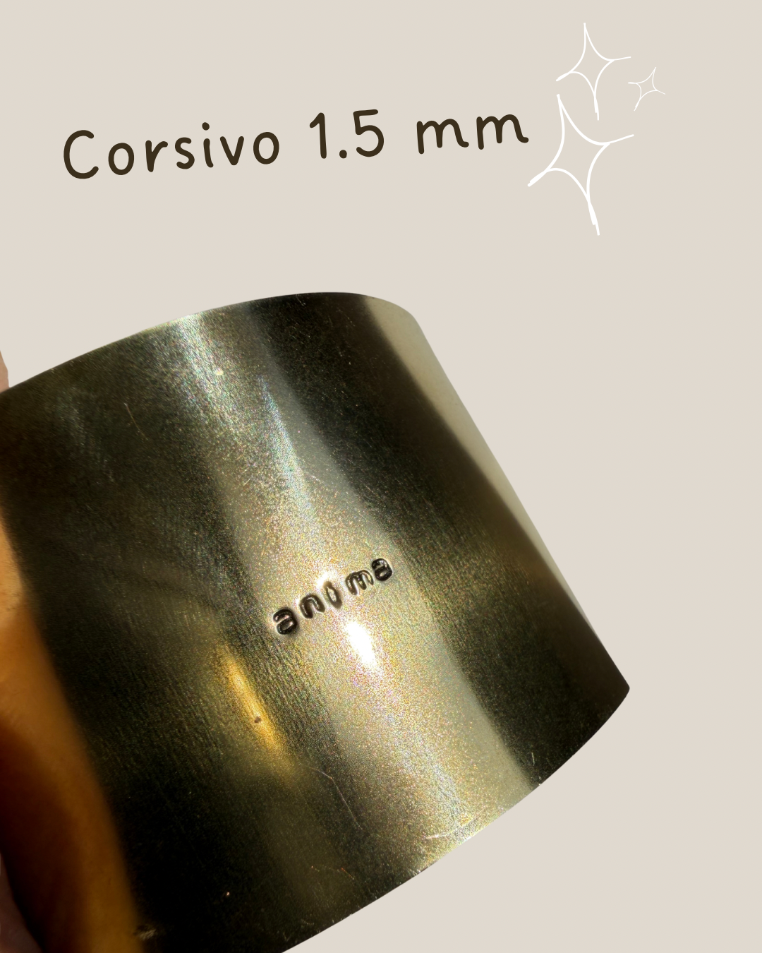 Bracciale inciso in ottone - fascia da 4 mm