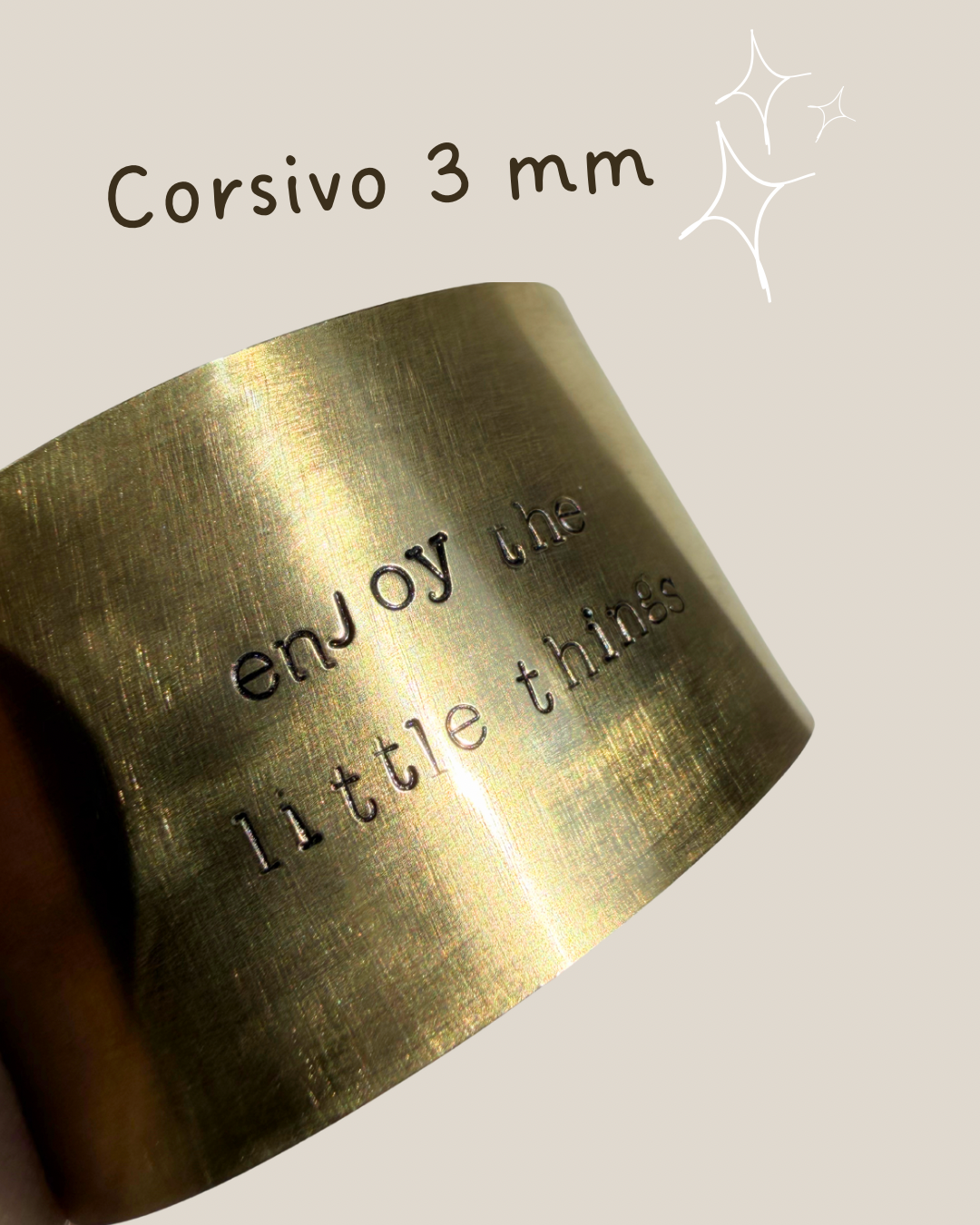 Bracciale inciso in ottone - fascia da 4 mm