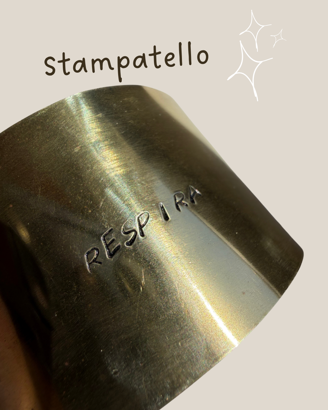 Bracciale inciso in ottone - fascia da 4 mm