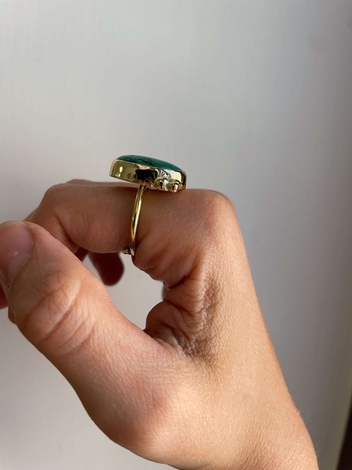 Anello BIG cosmo con malachite