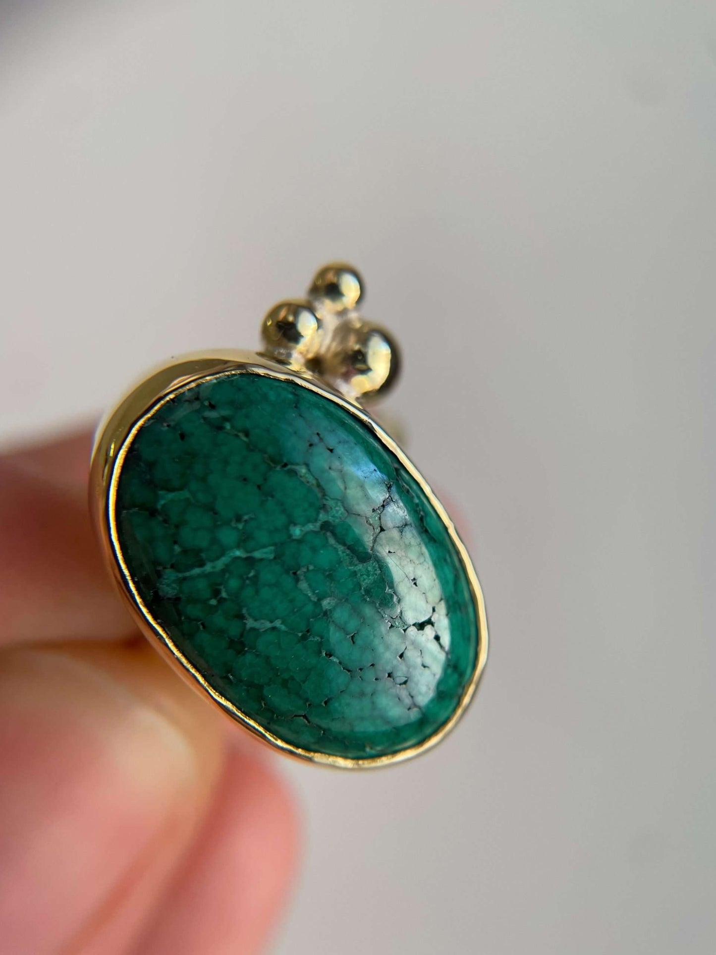 Anello BIG cosmo con malachite