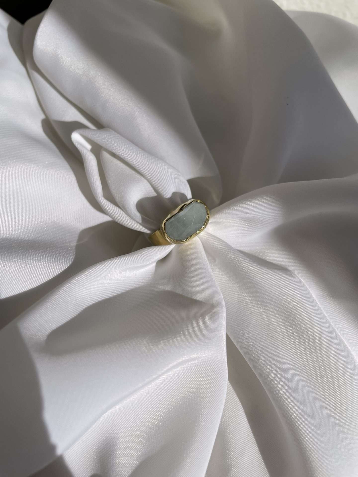 Anello acquamarina chunky