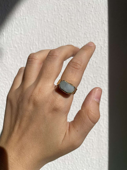 Anello acquamarina chunky