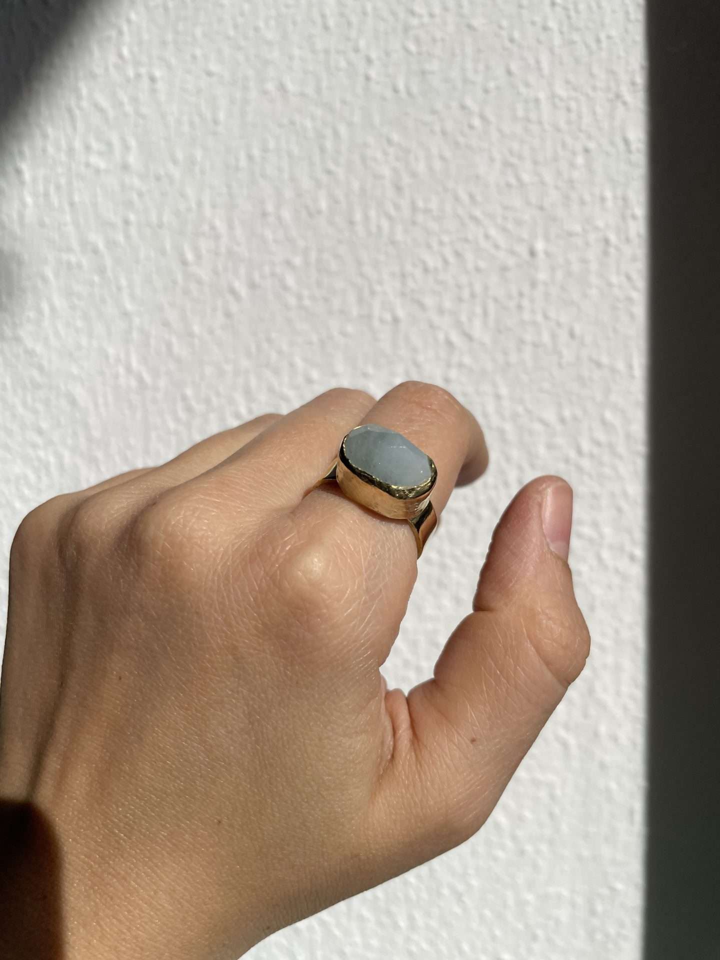 Anello acquamarina chunky