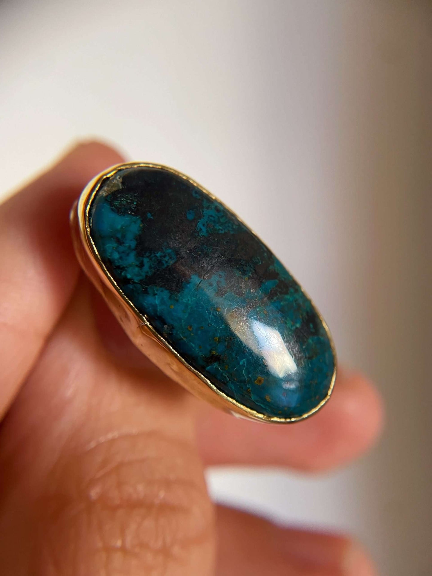 Anello BIG cosmo a fascia larga con Crysocholla