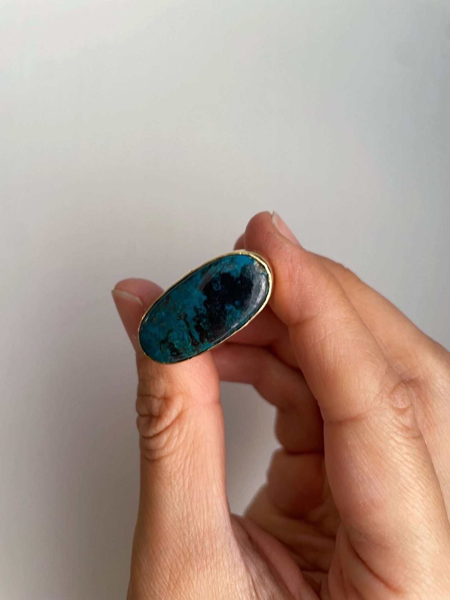 Anello BIG cosmo a fascia larga con Crysocholla
