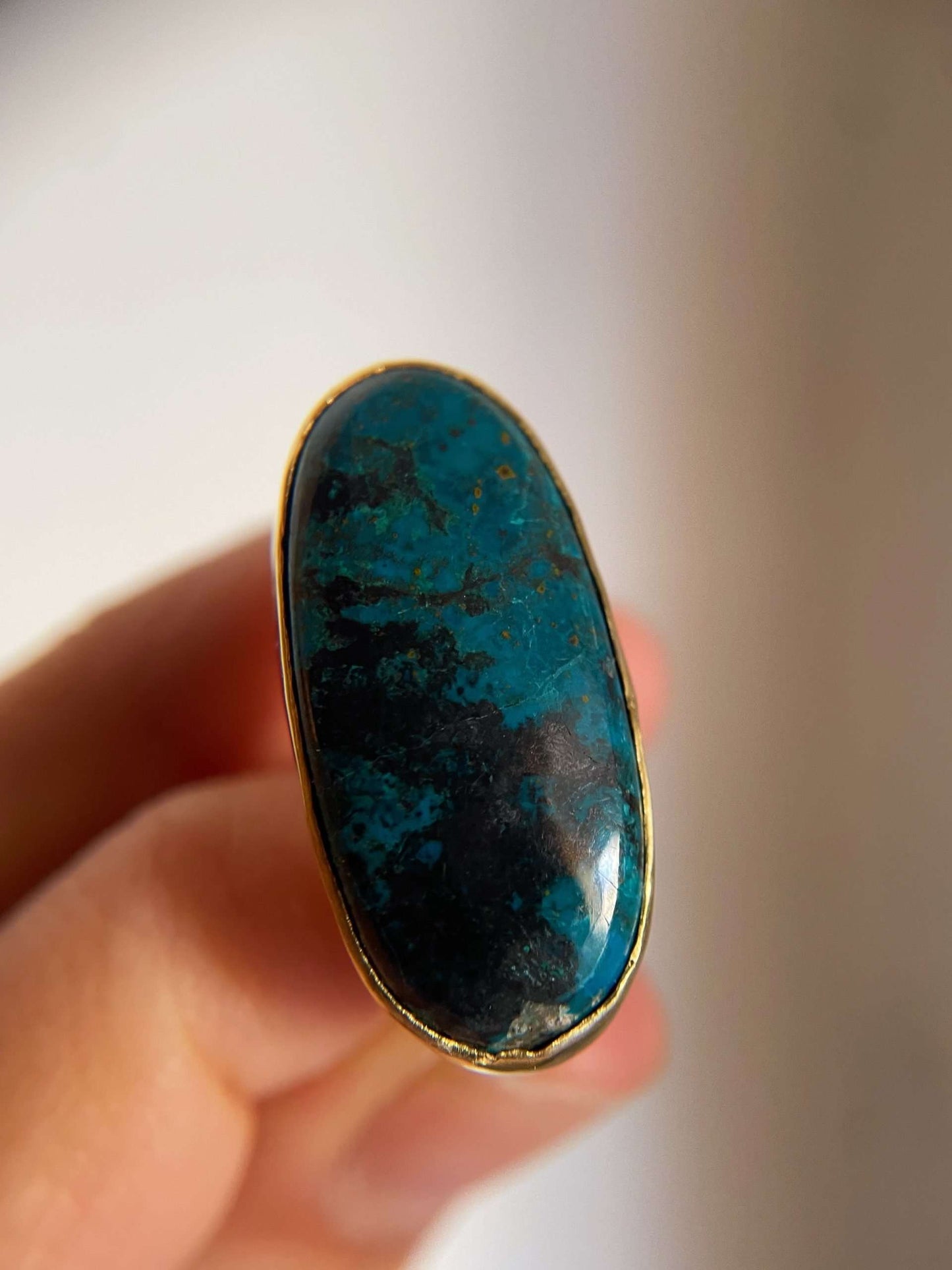 Anello BIG cosmo a fascia larga con Crysocholla