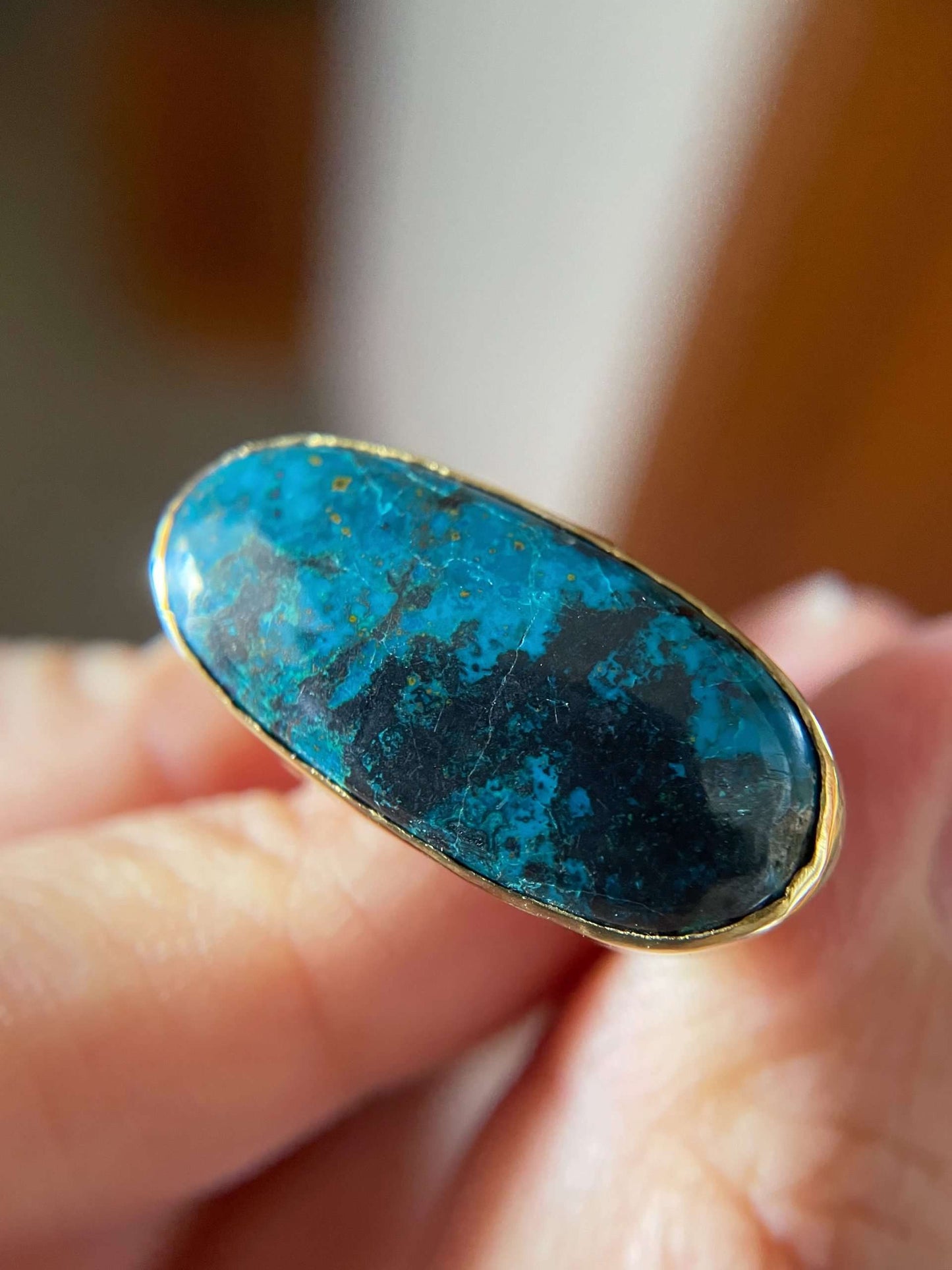 Anello BIG cosmo a fascia larga con Crysocholla