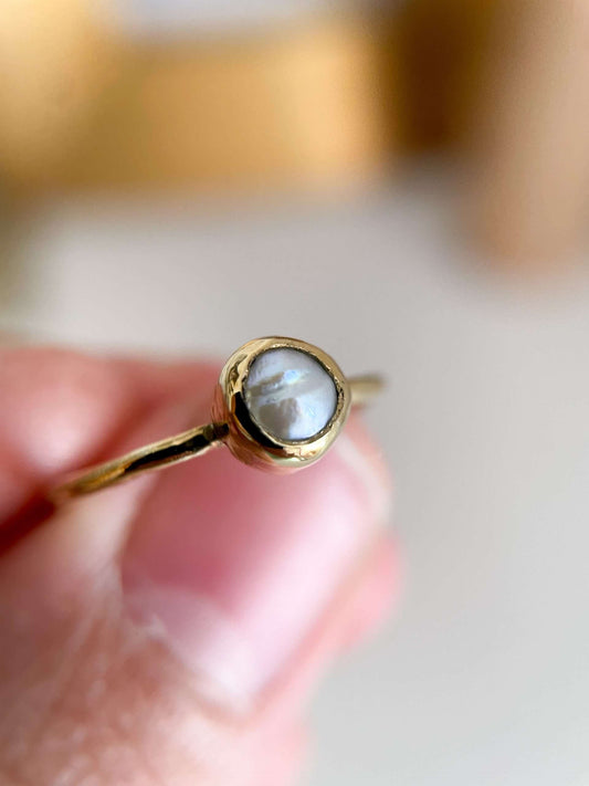Anello microcosmo - perla