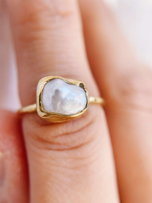 Anello cosmo irregolare - perla