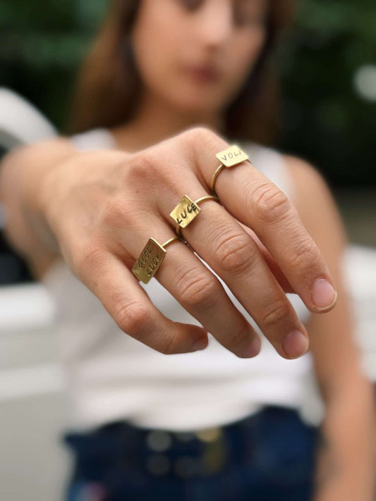 Anello quadrotto - PAROLA