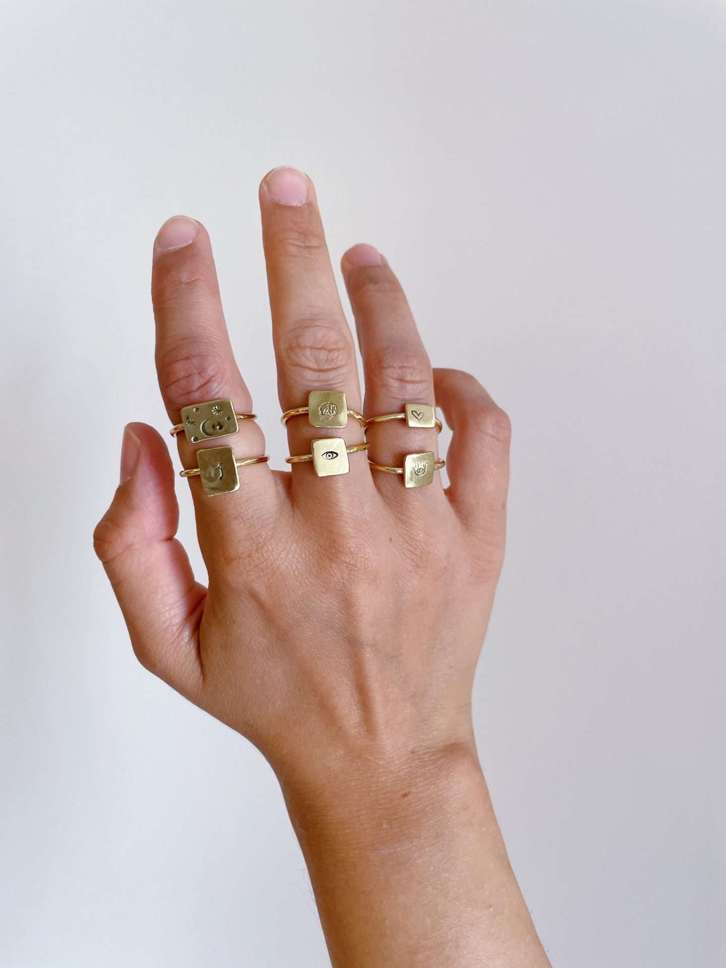 Anello quadrotto - SIMBOLO O LETTERA