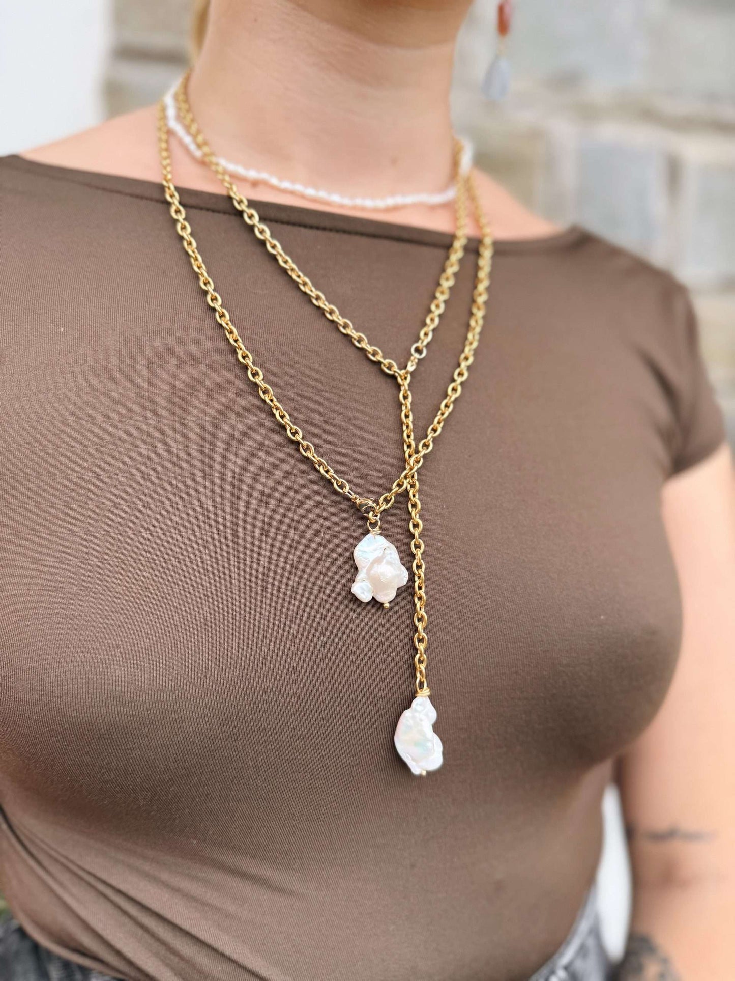 Collana rosario con perla