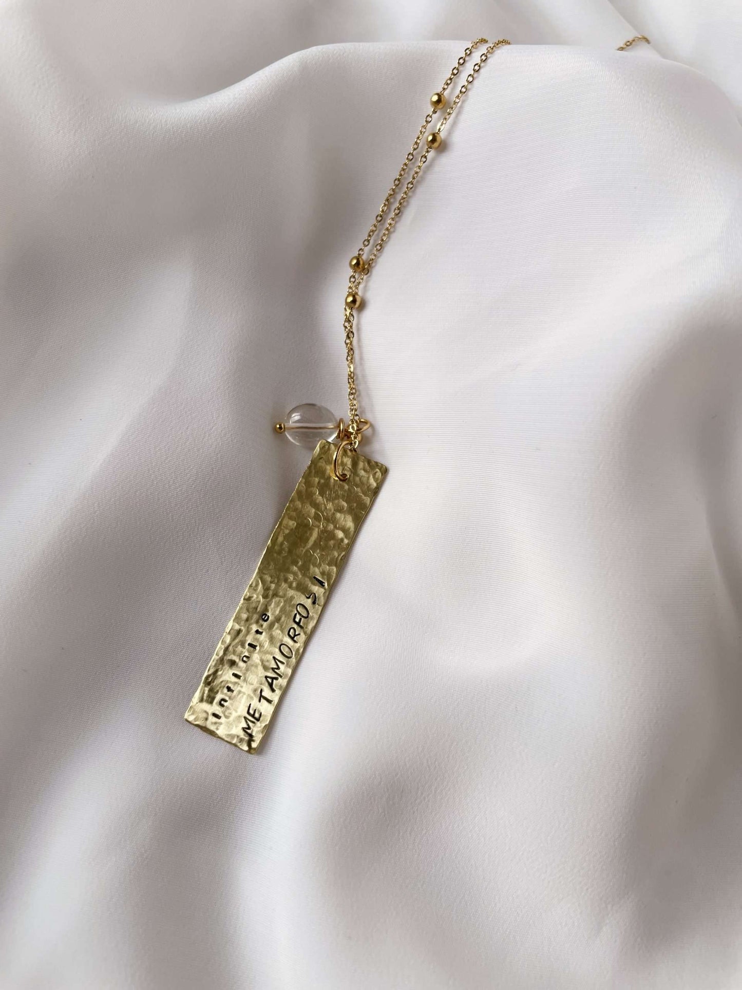 Collana con targhetta rettangolare